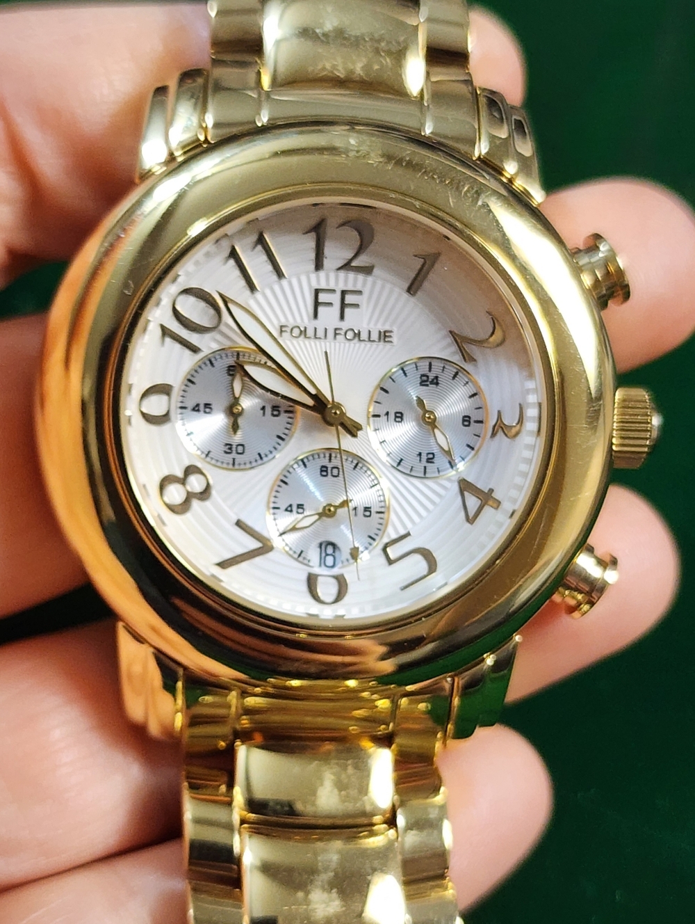 Folli Follie Women's Gold-Tone Multifunction Watch with White Dial New
